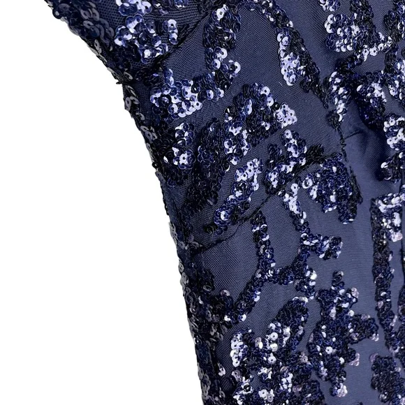 ADRIANNA PAPELL AP1E209365 OMBRE FLORAL SEQUIN EMBELLISHED SHEATH COCKTAIL DRESS - Picture 10 of 15